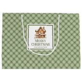 Elegant Neutral Nordic Christmas Script Gift Bag   ラージペーパーバッグ (裏面)