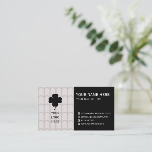 Elegant Neutral Pattern Business Card 名刺 (スタンド正面)