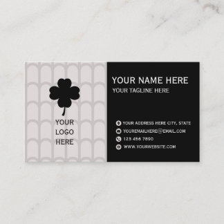 Elegant Neutral Pattern Business Card 名刺