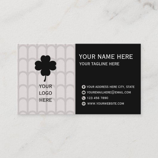 Elegant Neutral Pattern Business Card 名刺 (正面)