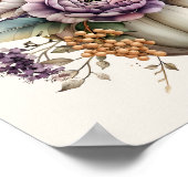 Elegant Neutral Pumpkin Floral Fall Cottage  ポスター (角)