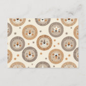 Elegant Neutral Safari Lion Baby Diapper Raffle エンクロージャーカード (裏面)