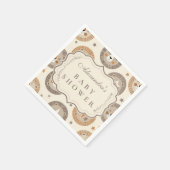 Elegant Neutral Safari Lion Baby Shower スタンダードカクテルナプキン (角)