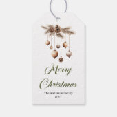 Elegant Neutral Sage Christmas Tree Holiday Tag ギフトタグ (裏面)