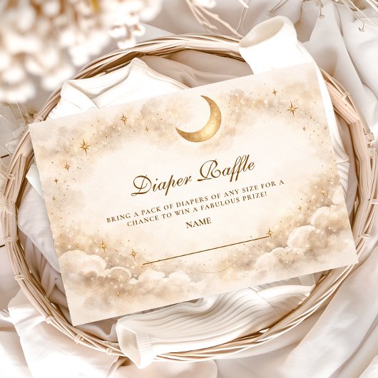 Elegant Neutral Starry Diapper Raffle エンクロージャーカード