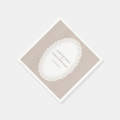 Elegant Neutral Stripe Lace Doily Wedding スタンダードカクテルナプキン (角)