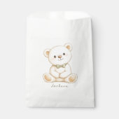 Elegant Neutral Teddy Bear Baby Shower フェイバーバッグ (正面)
