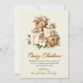 Elegant Neutral Watercolor Christmas Presents シーズンカード (正面)