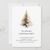 Elegant Neutral Watercolor Christmas Tree Party 招待状 (正面)