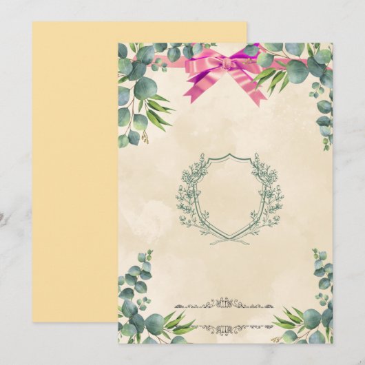 Elegant Neutral Wedding Invitation Design 招待状 (正面/裏面)