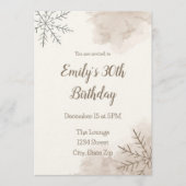 Elegant Neutral Winter 30th Birthday Invitation 招待状 (正面)