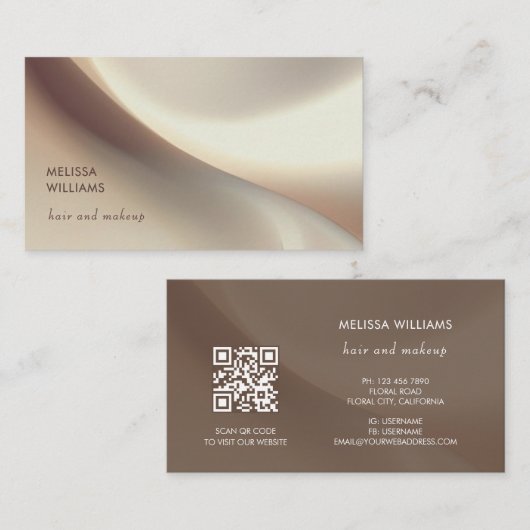 Elegant Neutrals Abstract Art 名刺 (正面/裏面)