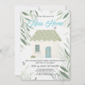 Elegant New Home Moving In Invitation Botanical Gr 招待状 (正面)