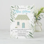 Elegant New Home Moving In Invitation Botanical Gr 招待状 (スタンド正面)