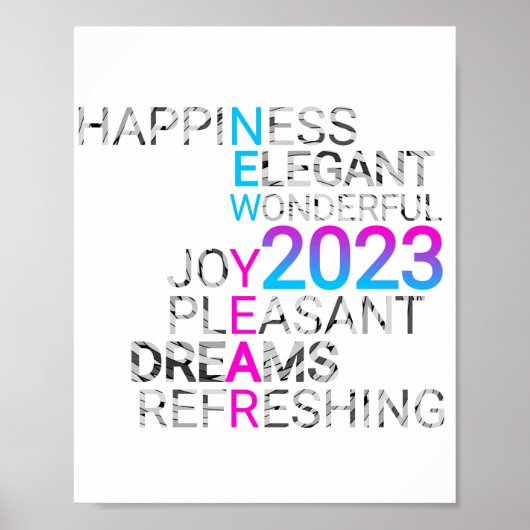 elegant new year 2023 quotes sayings ポスター (正面)