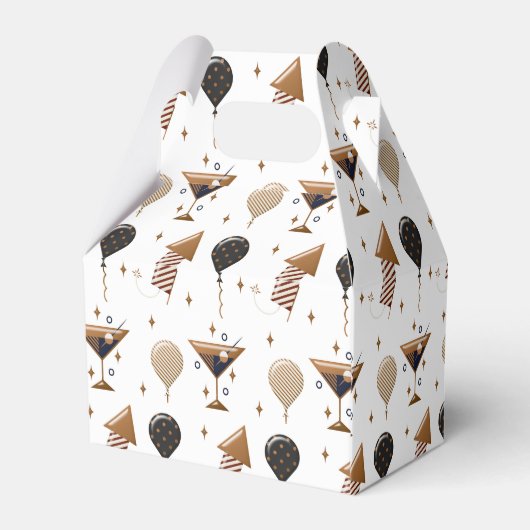 Elegant New Year Celebration Party Pattern フェイバーボックス (裏面サイド)