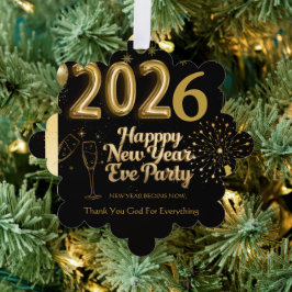 Elegant New Year Eve Paper Ornament オーナメントカード