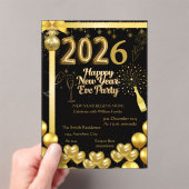 Elegant New Year Eve Party Invitation Card アクリル招待状 (インサイチュ (ポータブル))
