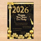 Elegant New Year Eve Party Invitation Card アクリル招待状 (正面)