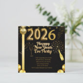 Elegant New Year Eve Party Invitation Card シーズンカード (スタンド正面)