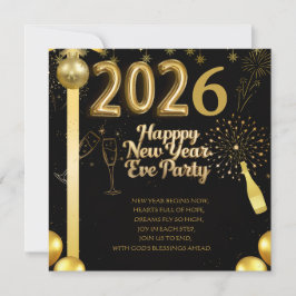 Elegant New Year Eve Party Invitation Card シーズンカード