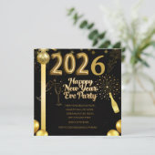 Elegant New Year Eve Party Invitation Card セーブザデート (スタンド正面)