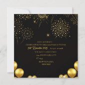 Elegant New Year Eve Party Invitation Card セーブザデート (裏面)