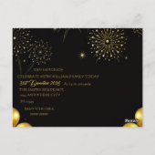 Elegant New Year Eve Party Invitation Card ポストカード (裏面)