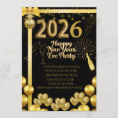 Elegant New Year Eve Party Invitation Card 招待状 (正面)