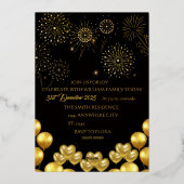 Elegant New Year Eve Party Invitation Foil Card 箔招待状 (裏面)
