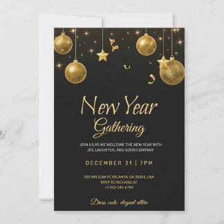 Elegant new year gathering party Invitation 招待状