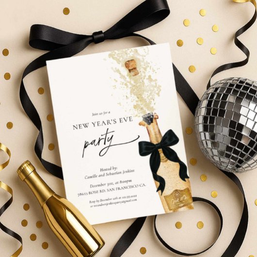 Elegant New Years Eve Party Invitation 招待状