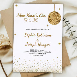 Elegant New Year's Eve wedding invitation 招待状