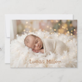 Elegant Newborn Birth Announcement 案内状