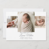 Elegant Newborn Birth Announcement 案内状 (裏面)