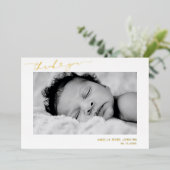 Elegant Newborn Photo Thank You Birth Announcement 箔招待状 (立ち正面)