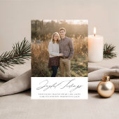 Elegant Newlywed Joyful Tidings Christmas Photo シーズンカード