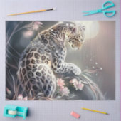 Elegant Night Safari Floral Leopard Decoupage  薄葉紙 (クラフト)