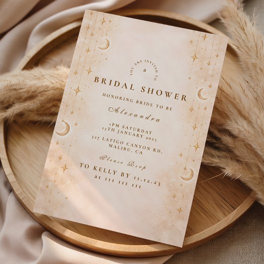 Elegant Night Sky Bridal Shower 招待状