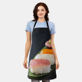 Elegant nigiri sushi lineup apron SUSHIMI series エプロン (着用した状態)