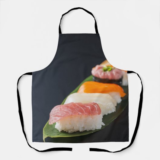 Elegant nigiri sushi lineup apron SUSHIMI series エプロン (正面)