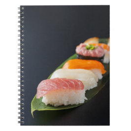 Elegant Nigiri Sushi on Bamboo Leaf Notebook ノートブック