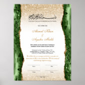 Elegant Nikkah Certificate Muslim Islamic Wedding ポスター (正面)