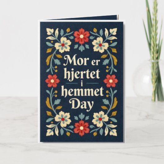Elegant Norwegian Rosemaling Mother’s Day カード (正面)