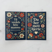 Elegant Norwegian Rosemaling Mother’s Day カード (内部)