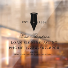 Elegant Notary Public Signing Agent Black Logo ウィンドウサイン