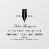 Elegant Notary Public Signing Agent Black Logo ウィンドウサイン (シート)