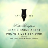 Elegant Notary Public Signing Agent Black Logo ウィンドウサイン (シート3)