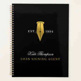 Elegant Notary Public Signing Agent Gold Logo プランナー手帳