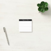 Elegant Notes Script Black Grey Lined Personalized ポストイット (オフィス)